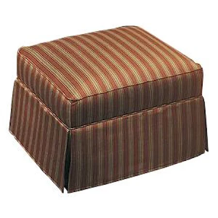 Rectangular Ottoman with Traditional Skirt and Welt Cord Trim